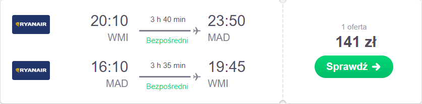 madryt z warszawy
