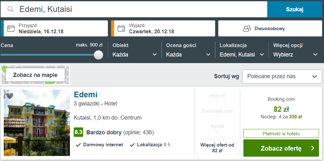 spanie w gruzji