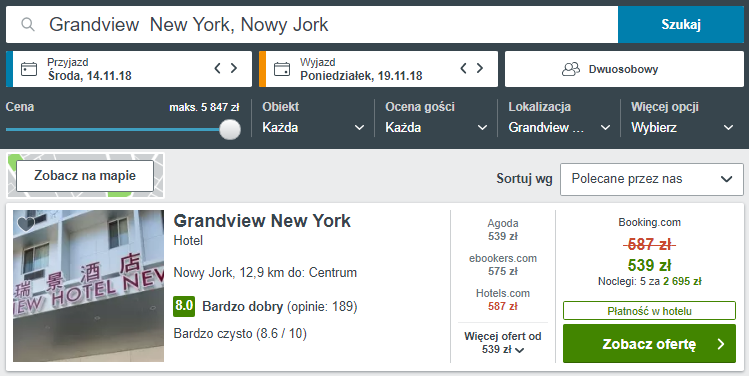Rezerwacja obiektu
