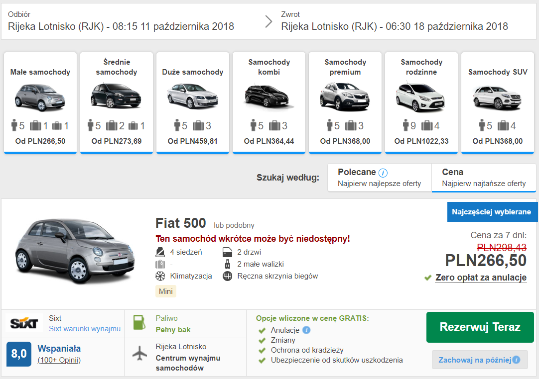 auto rijeka wypożyczenie