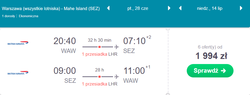 seszele z warszawy