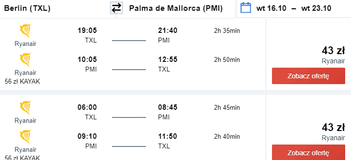 rezerwacja lotów na majorkę