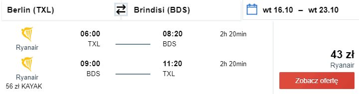 rezerwacja lotów do brindisi
