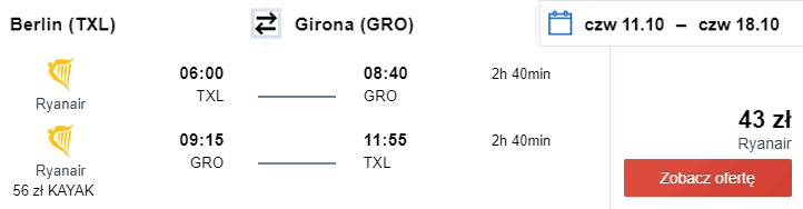 rezerwacja lotów do girony
