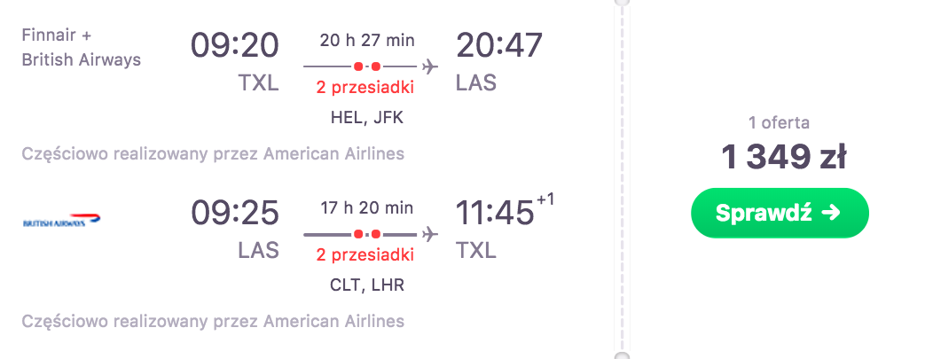 zarzerwuj loty do las vegas