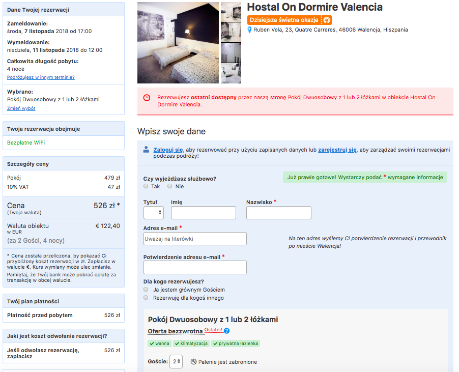 zarezerwuj hotel w walencji