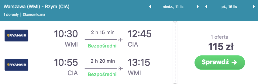 zarzerwuj loty do rzymu