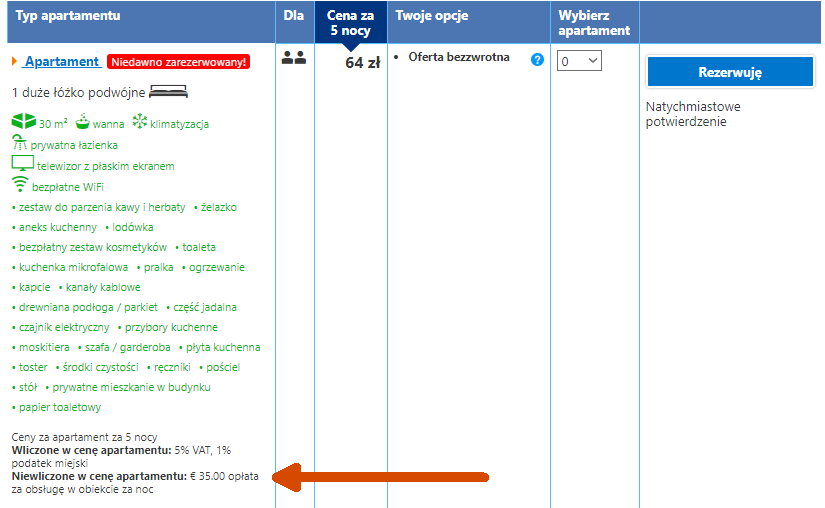 Rezerwacja na booking.com