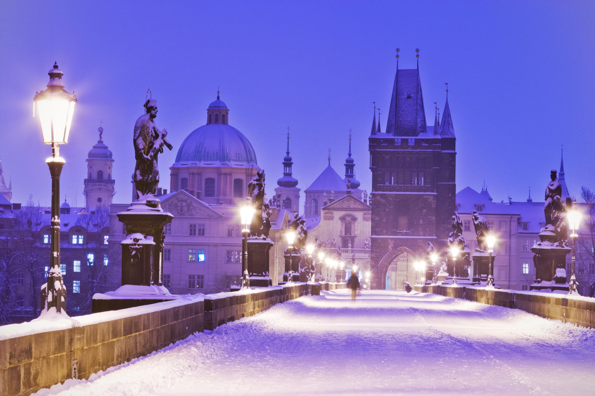 Praga most zimą