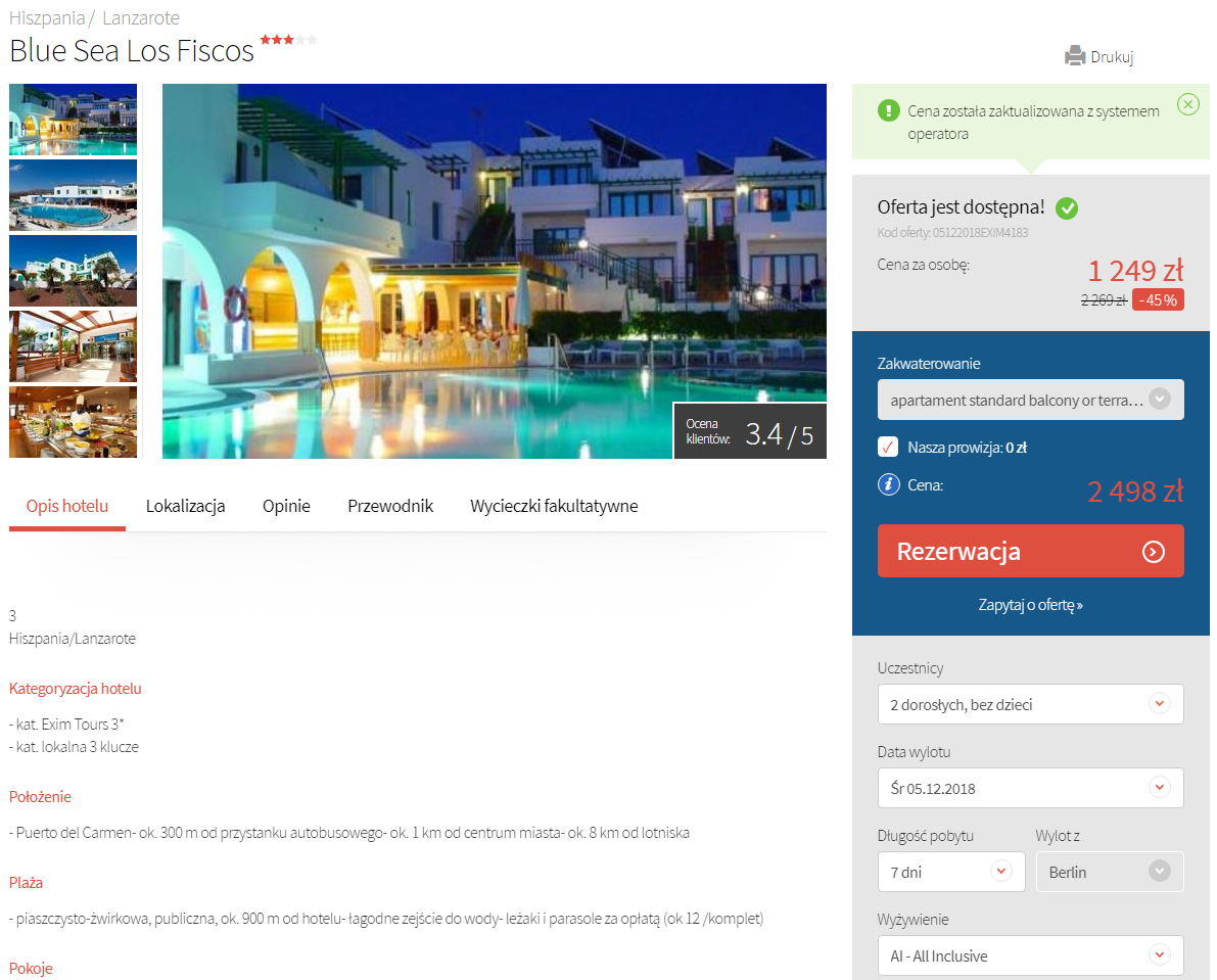 Lanzarote rezerwacja