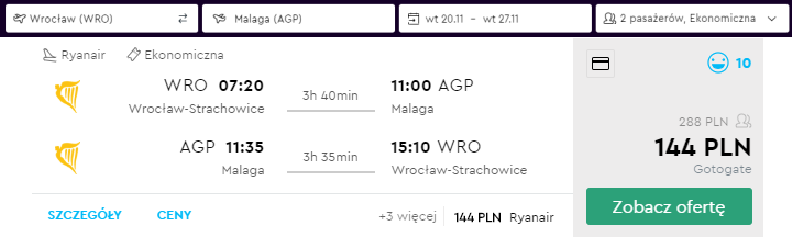 Malaga loty