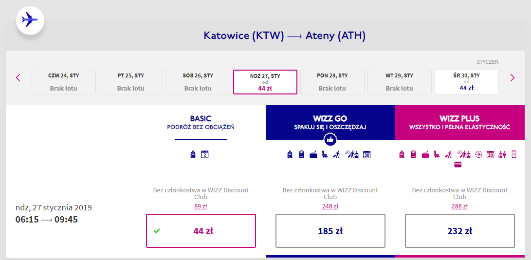Ateny loty
