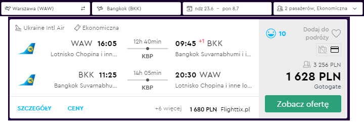 Bangkok loty