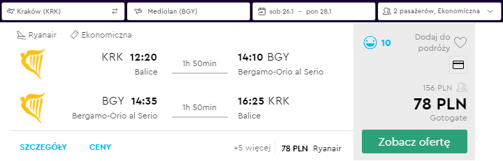 Bergamo loty
