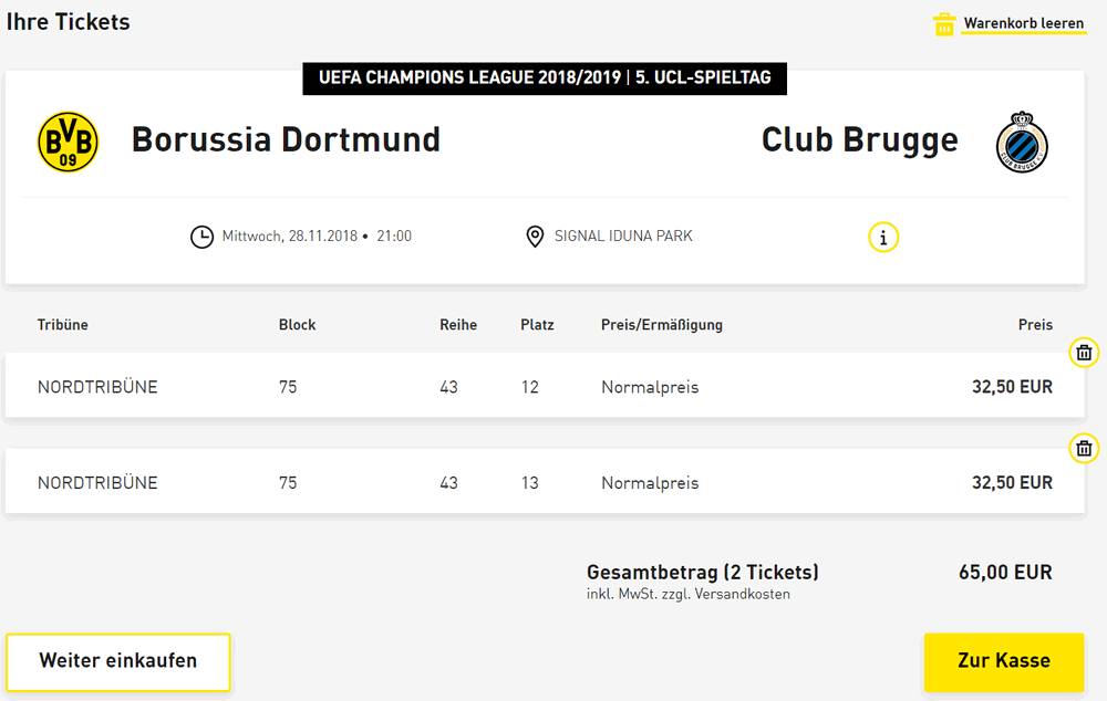 borussia dortmund bilet na mecz