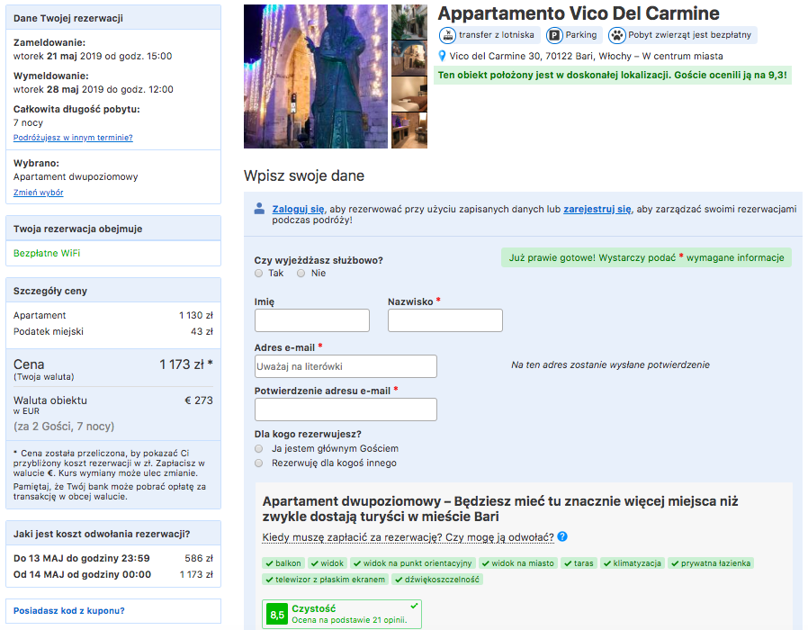 zarezerwuj hotel w bari