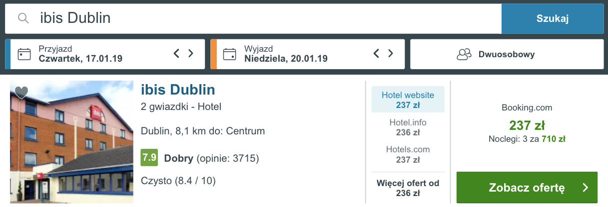 zarezerwuj hotel w dublinie