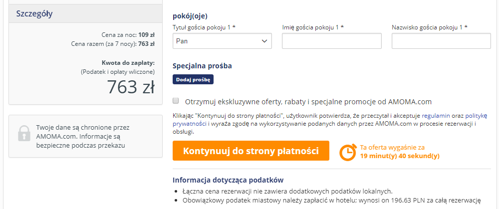 Rezerwacja obiektu
