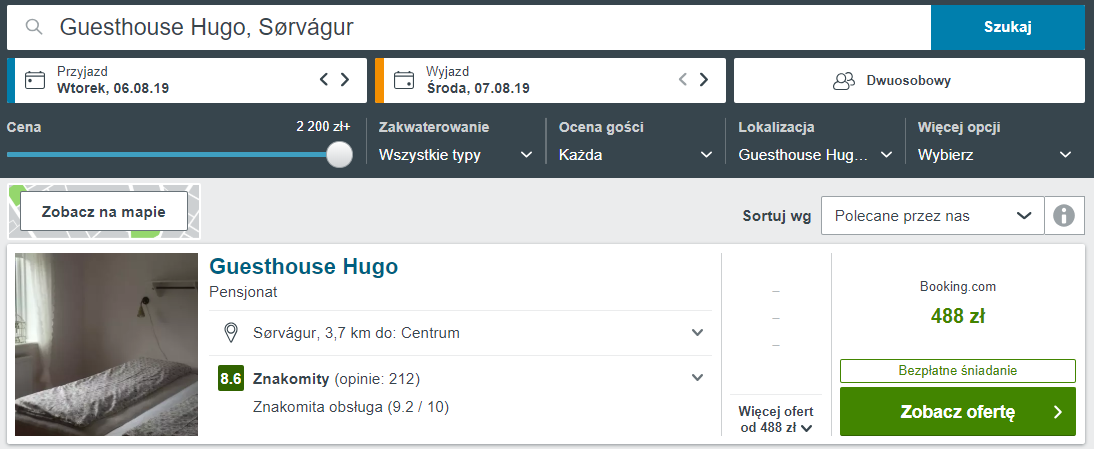 Wyspy Owcze noclegi