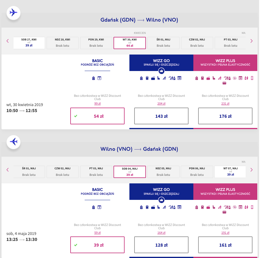 zarezerwuj loty do wilna