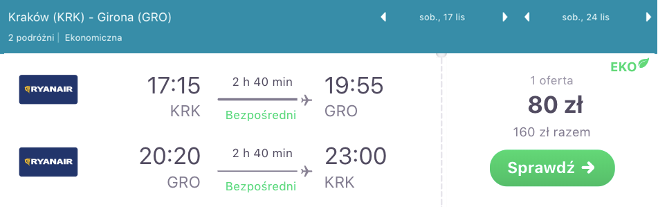 zarezerwuj loty do girony