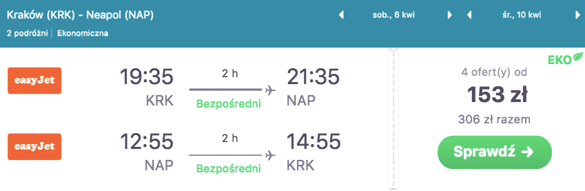 zarezerwuj loty do neapolu