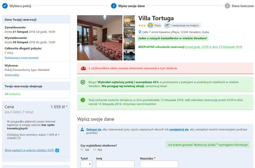 noclegi na kubie varadero