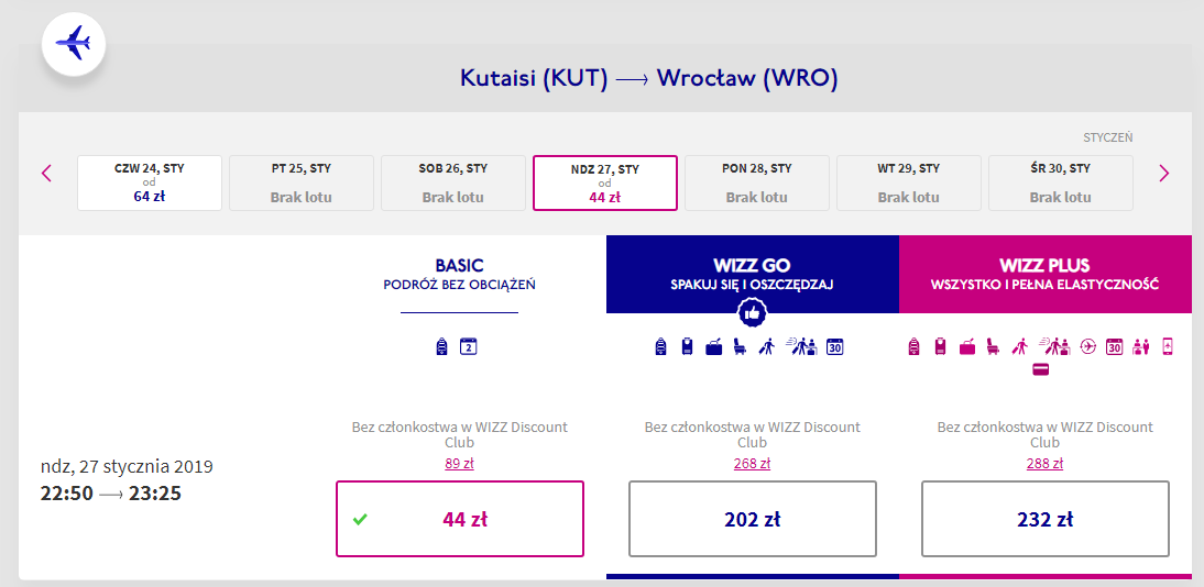 Kutaisi loty