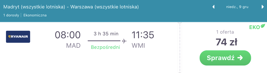 zarezerwuj loty do warszawy