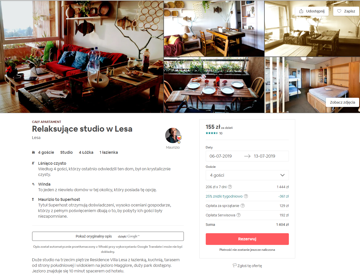 rezerwacja airbnb