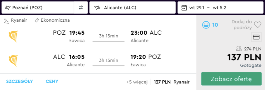 zarezerwuj loty do alicante