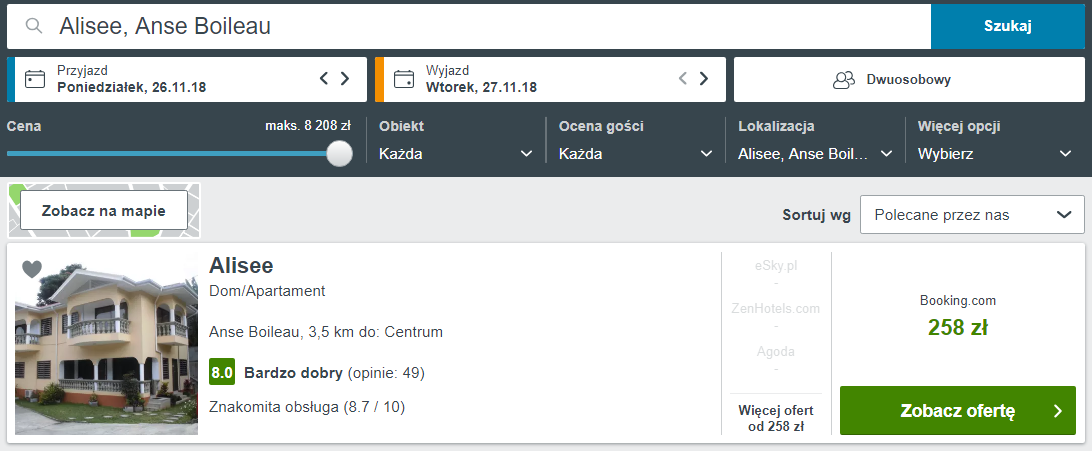 Seszele noclegi