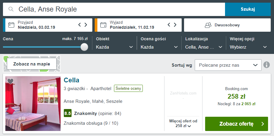 Seszele noclegi