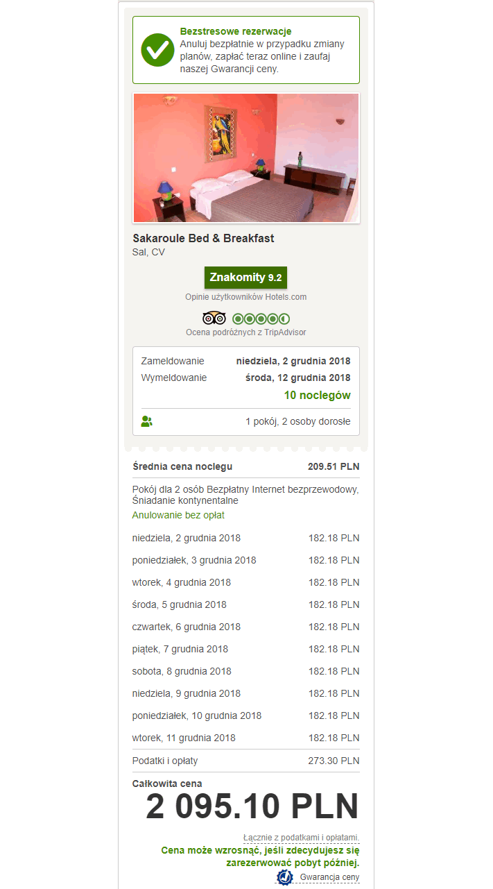 rezerwacja hotelu sal