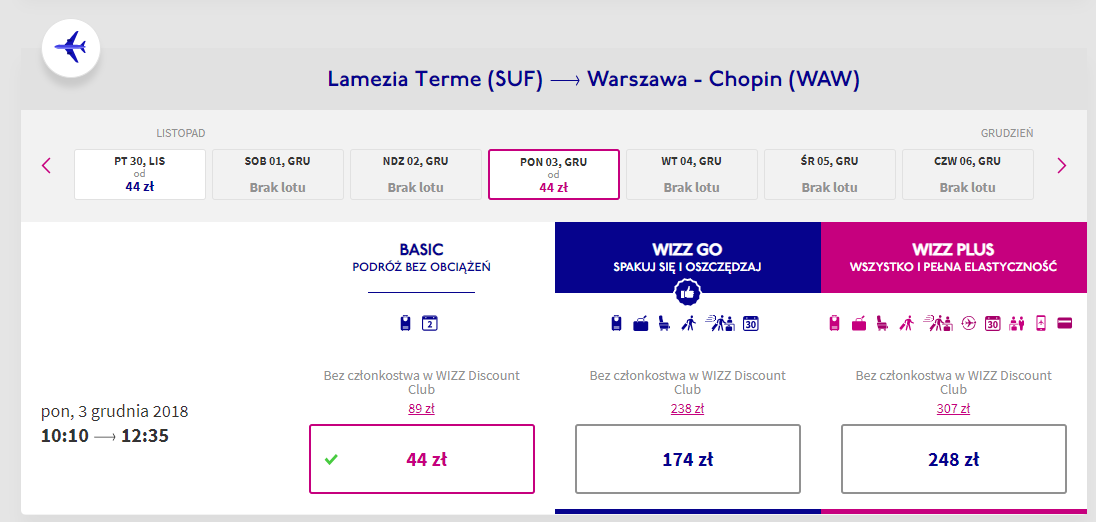 Lamezia loty