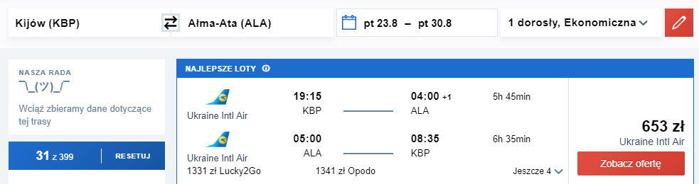 Ałmaty loty