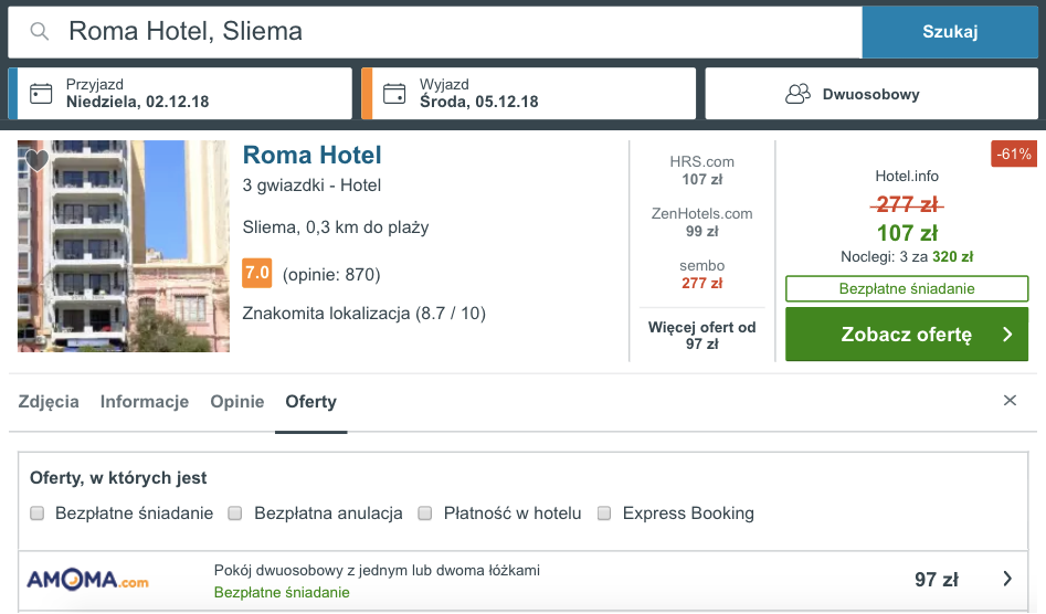 zarezerwuj hotel na malcie