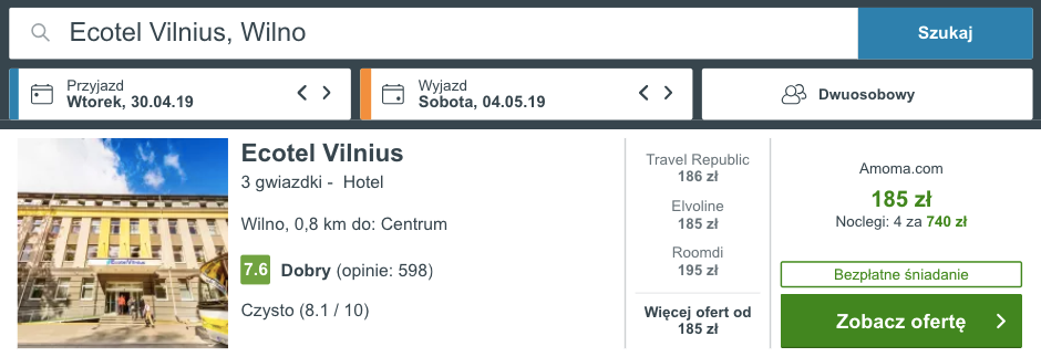 zarezerwuj hotel w wilnie