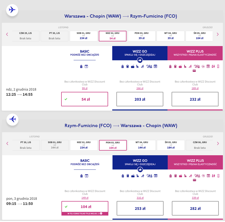 zarezerwuj loty do rzymu