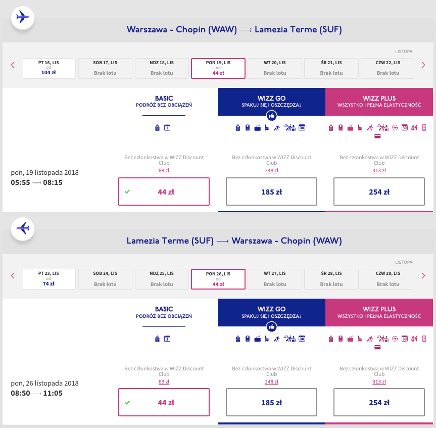 zarezerwuj loty do lamezii