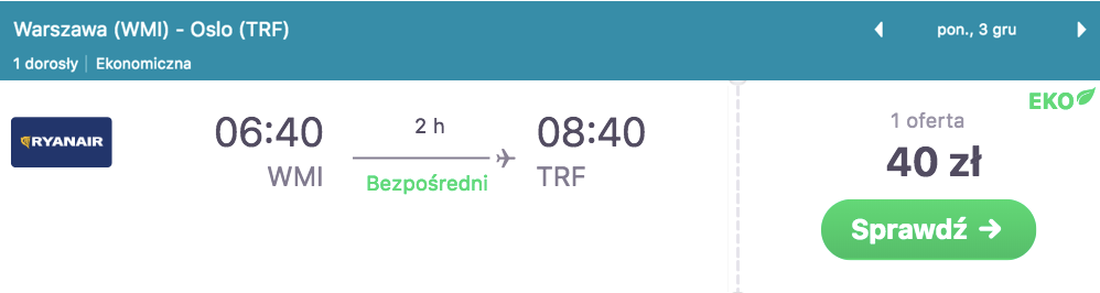 zarezerwuj loty do norwegii
