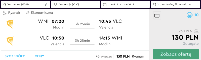zarezerwuj loty do walencji