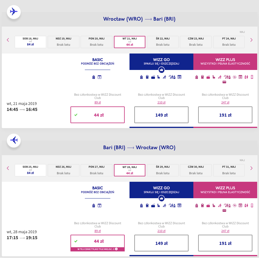 zarezerwuj loty do bari