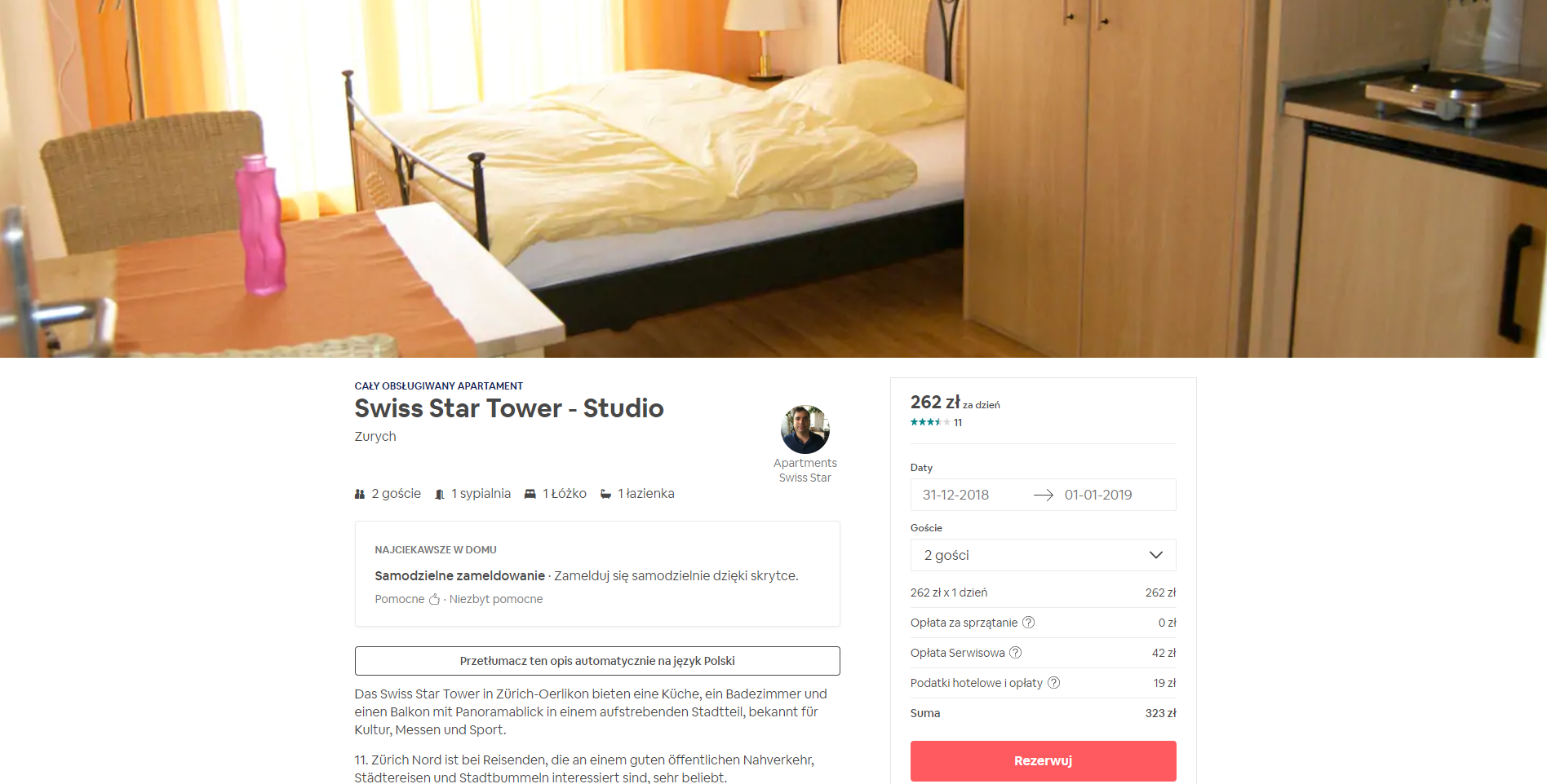 Rezerwacja apartamentu