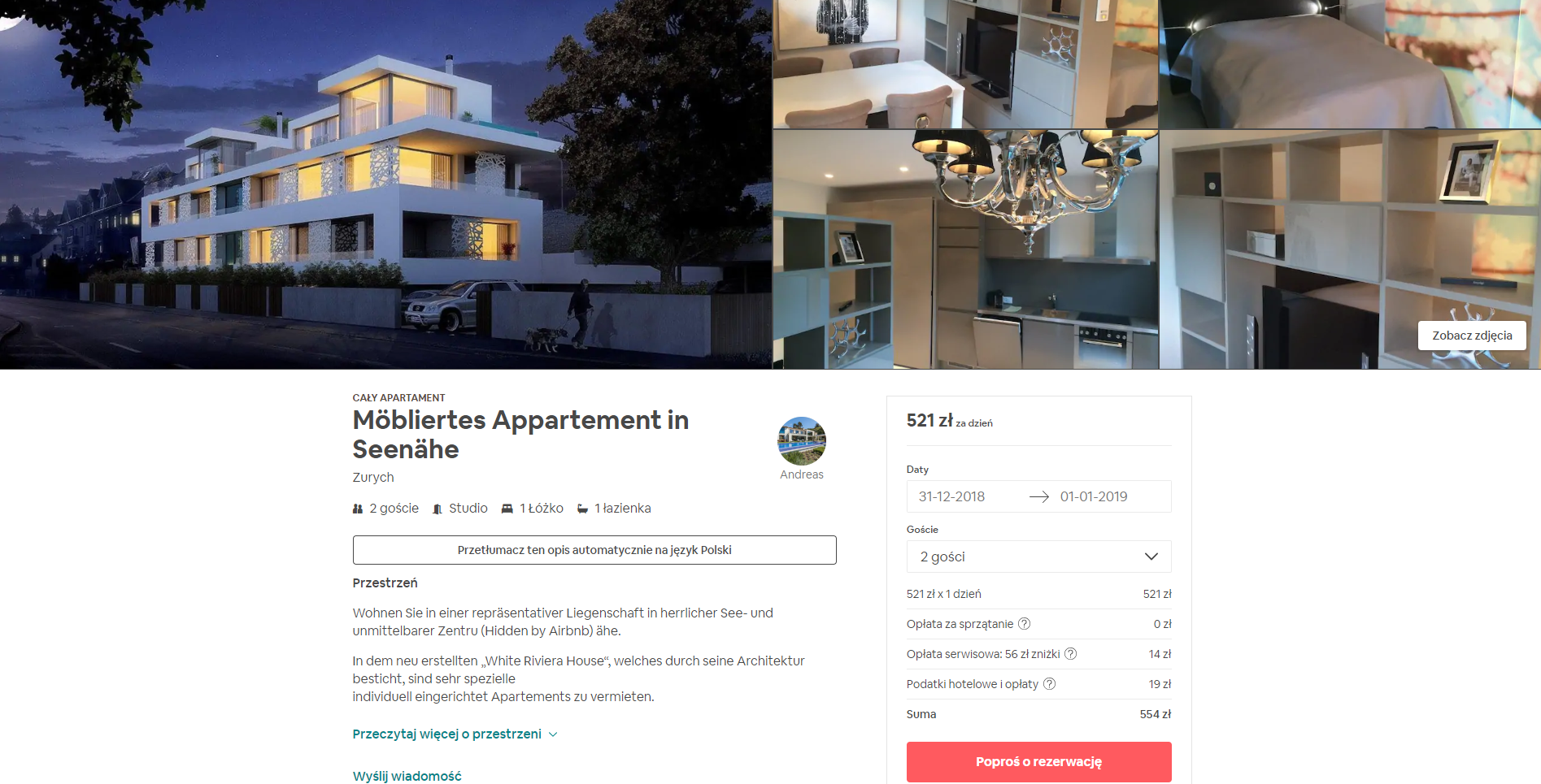 Rezerwacja apartamentu