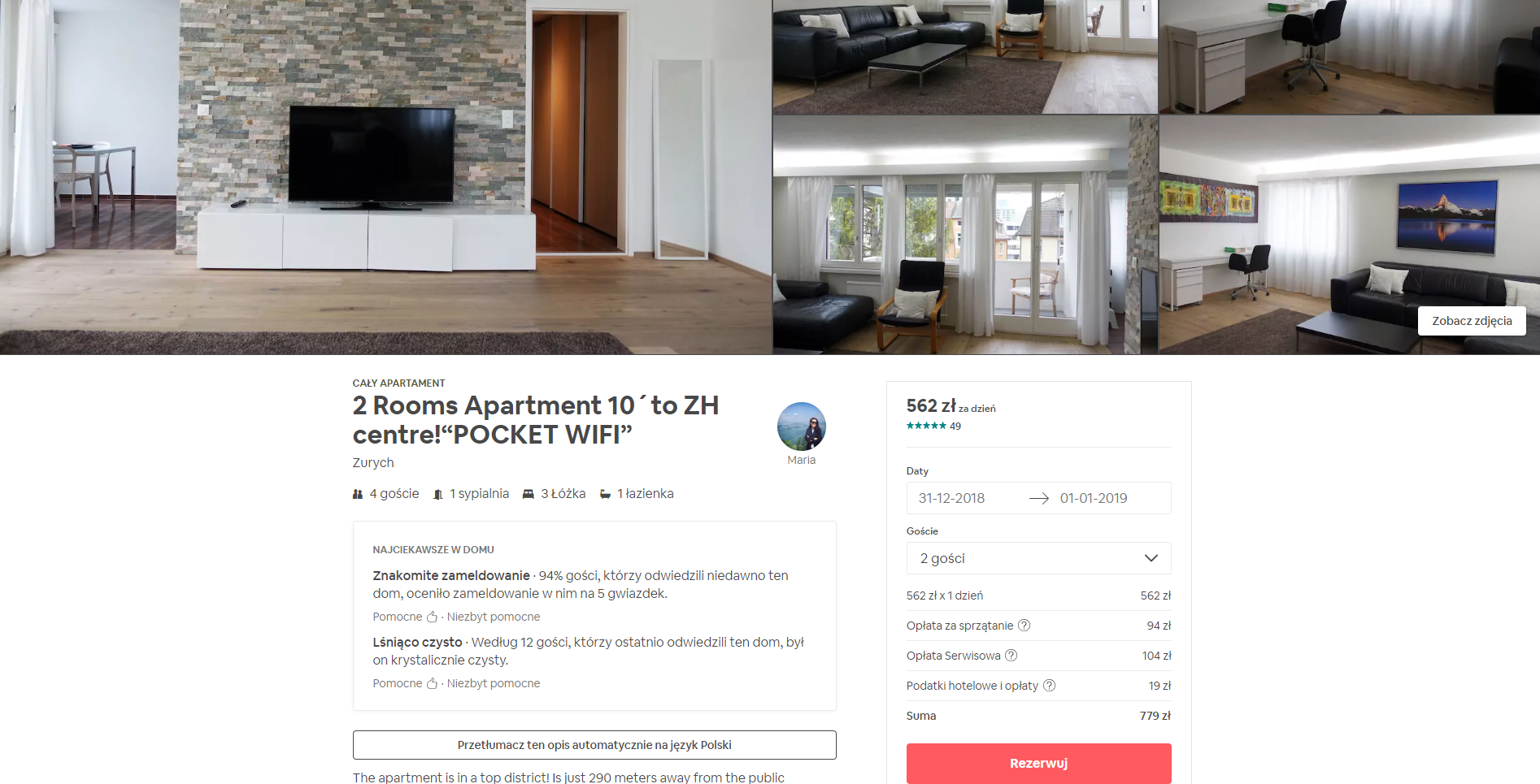 Rezerwacja apartamentu