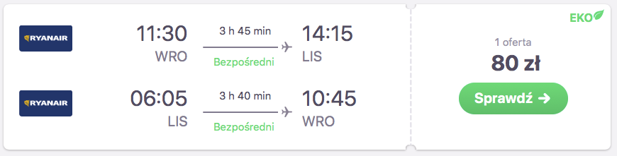 zarezerwuj loty do lizbony