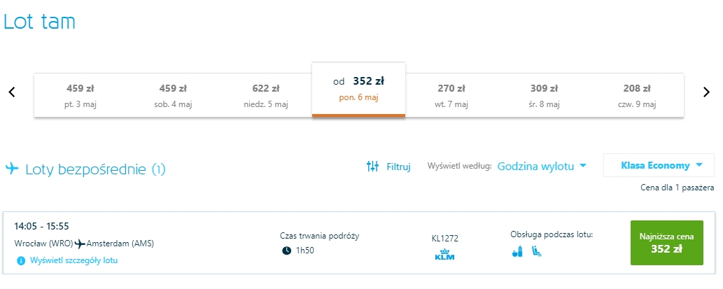 Połączenie Wrocław-Amsterdam