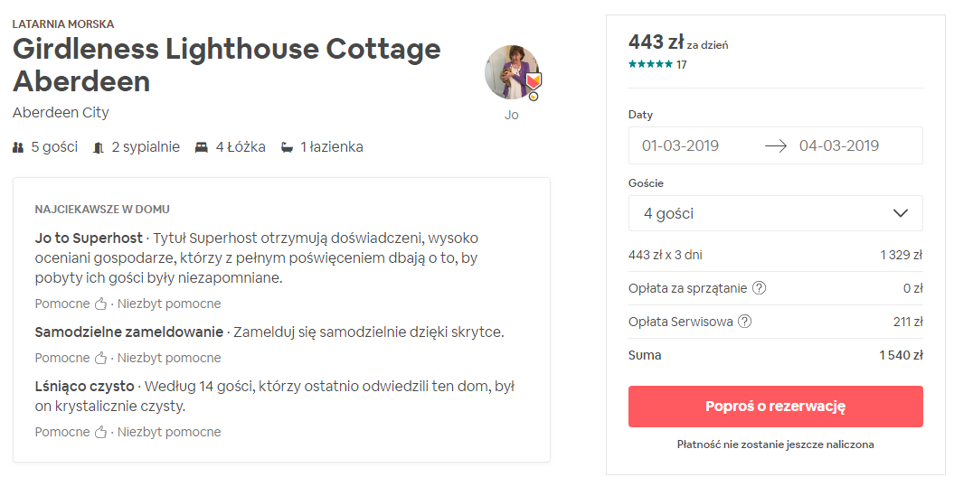 Airbnb potwierdzenie