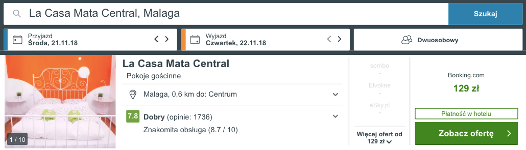 zarezerwuj hotel w maladze